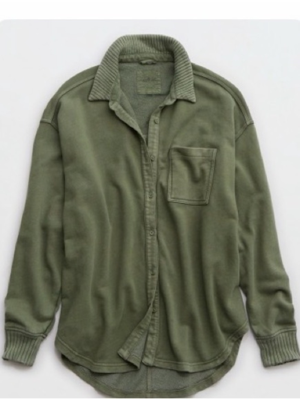 aerie Olive Green Utility Shirt Jacket